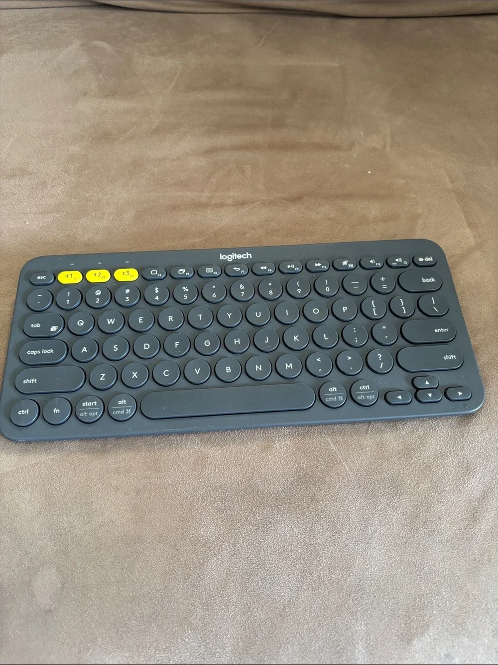 Logitech Wireless Bluetooth Keyboard - Dark Gray with Yellow Keys
